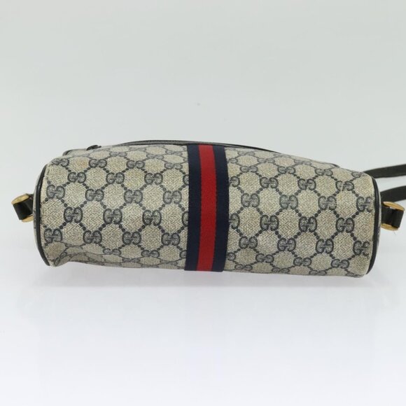 GUCCI GG Supreme Sherry Line Shoulder Bag PVC Navy Gold 98 02 005 Auth BA4122 - Picture 6 of 16